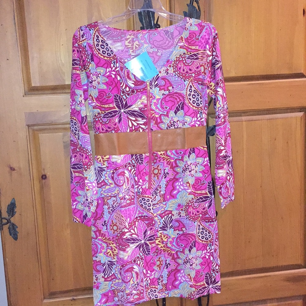 Tracy Negoshian Reversible Floral Print Dress